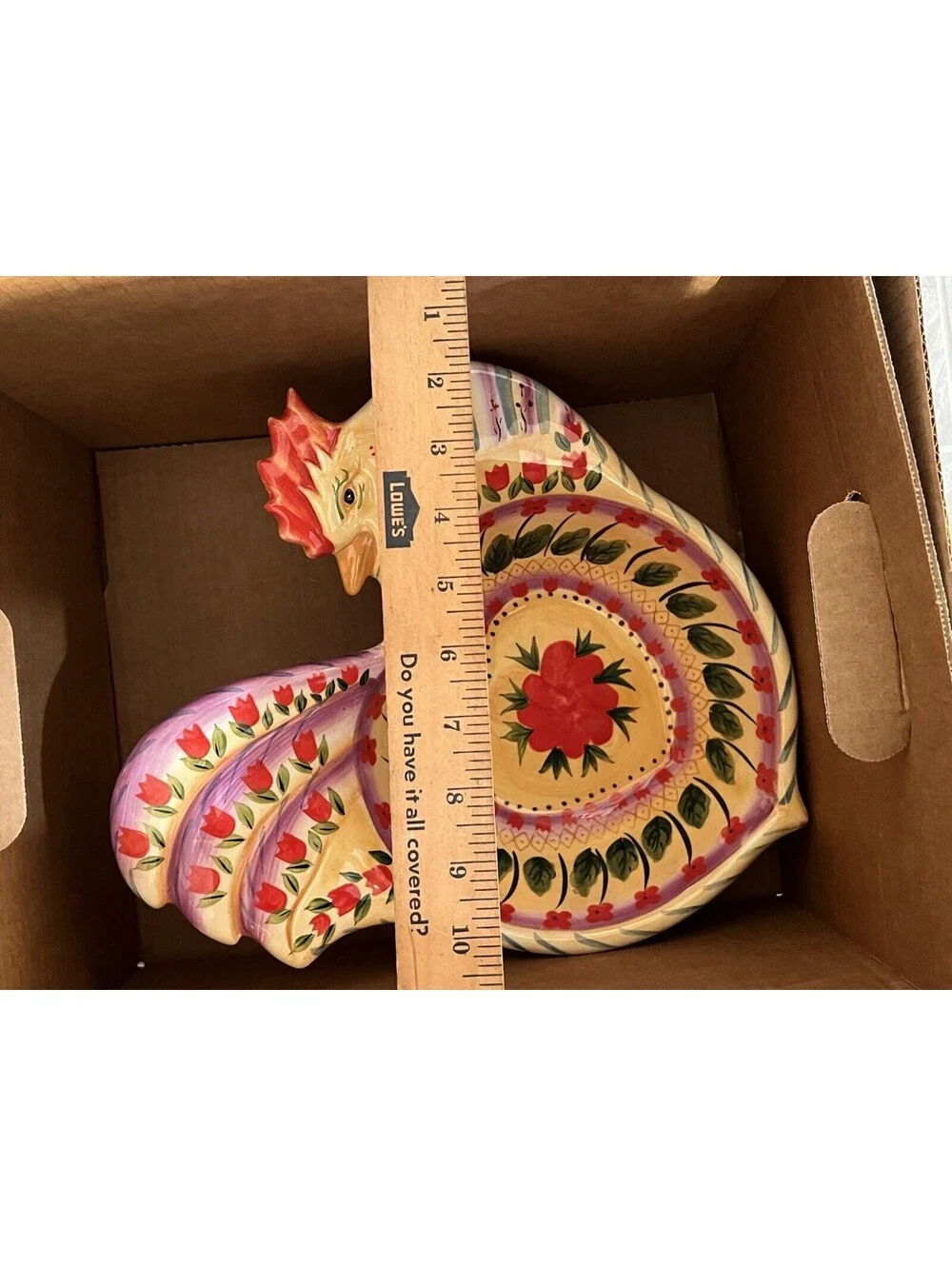 Fontana Hand Painted Tabletops Unlimited Rooster Bowl 10”